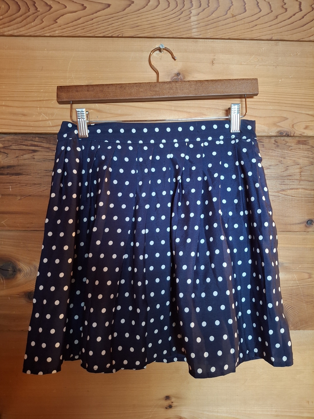 Forever 21 Navy and White Polka Dot Mini Skirt